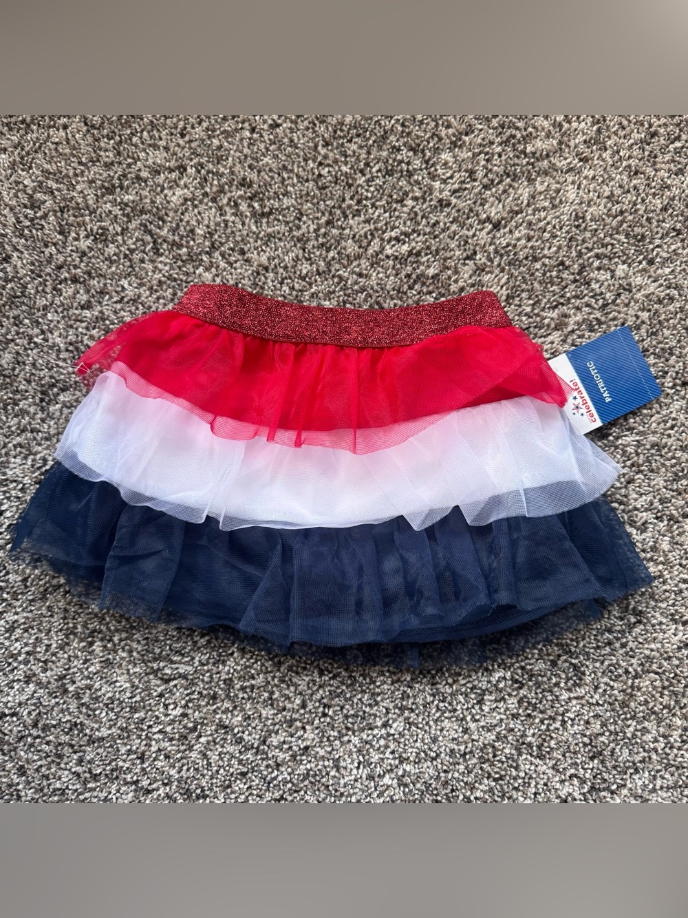 NEW Kids Red White & Navy Layered Tulle Skirt